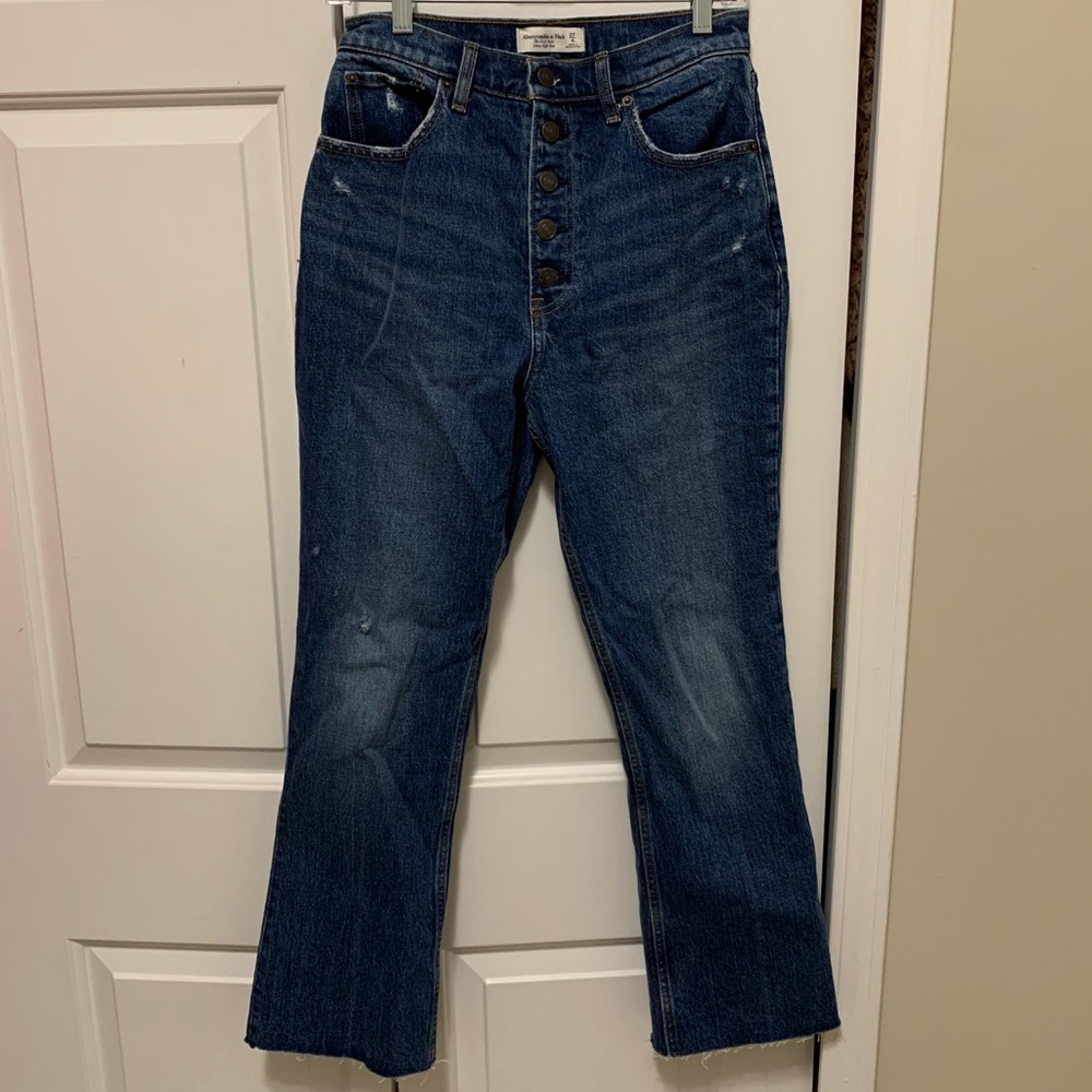 Super high waisted kick flare A&F jeans